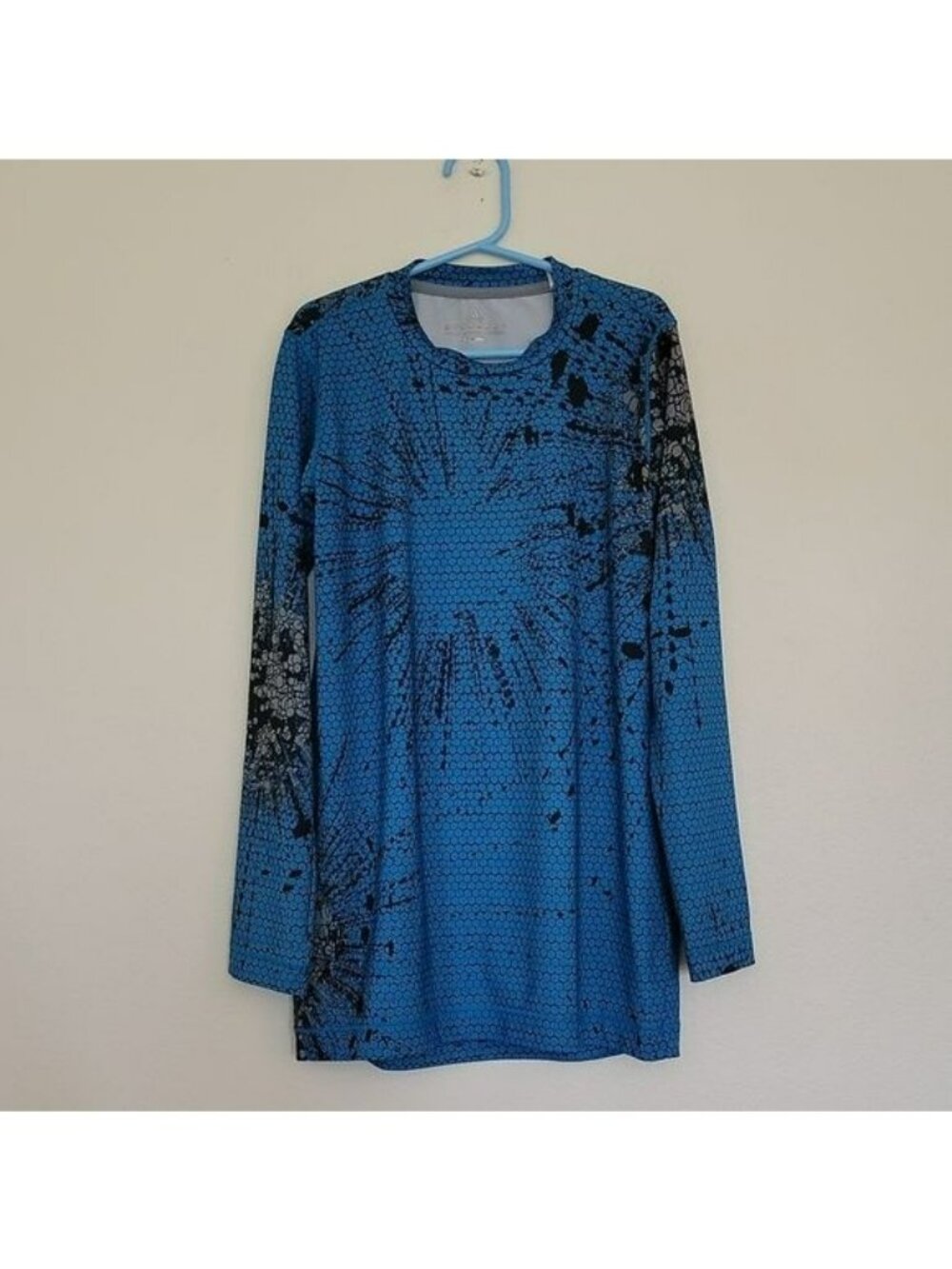 Adidas Climalite Royal Blue Print Pullover Shirt S